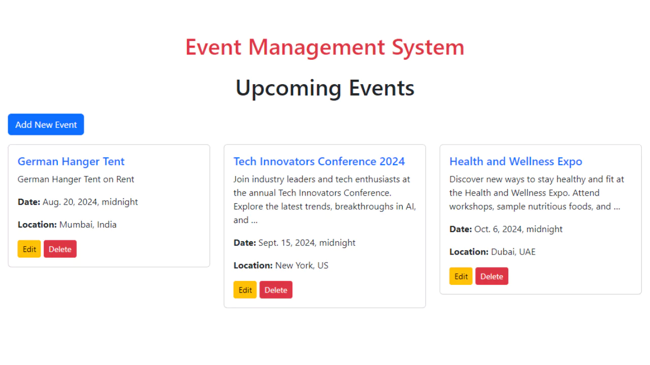 20+ Django Projects with Source Code - Event Management System