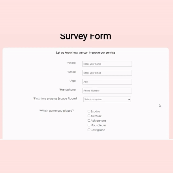 Create a Survey Form with HTML and CSS (Source code)