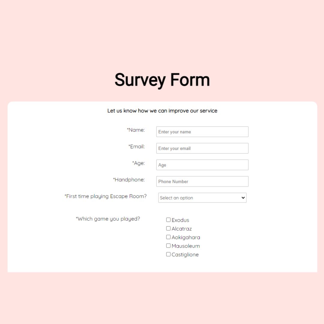 Create a Survey Form with HTML and CSS (Source code)