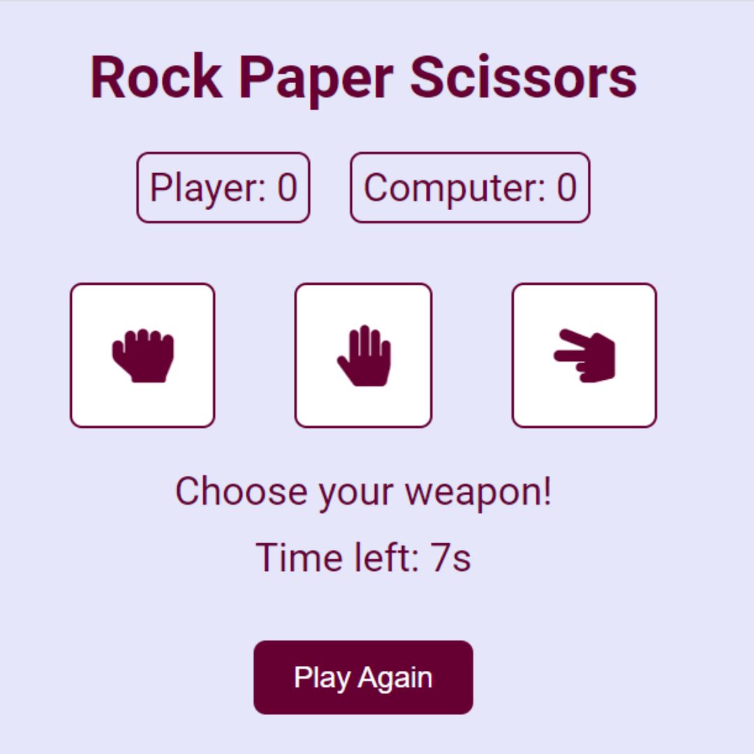 Rock Paper Scissors Game with HTML, CSS, and JavaScript