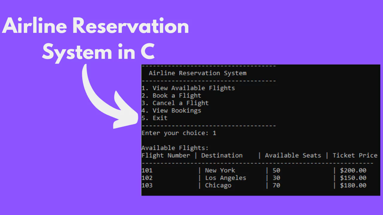 C Language Projects with Source Code - Airline Reservation System