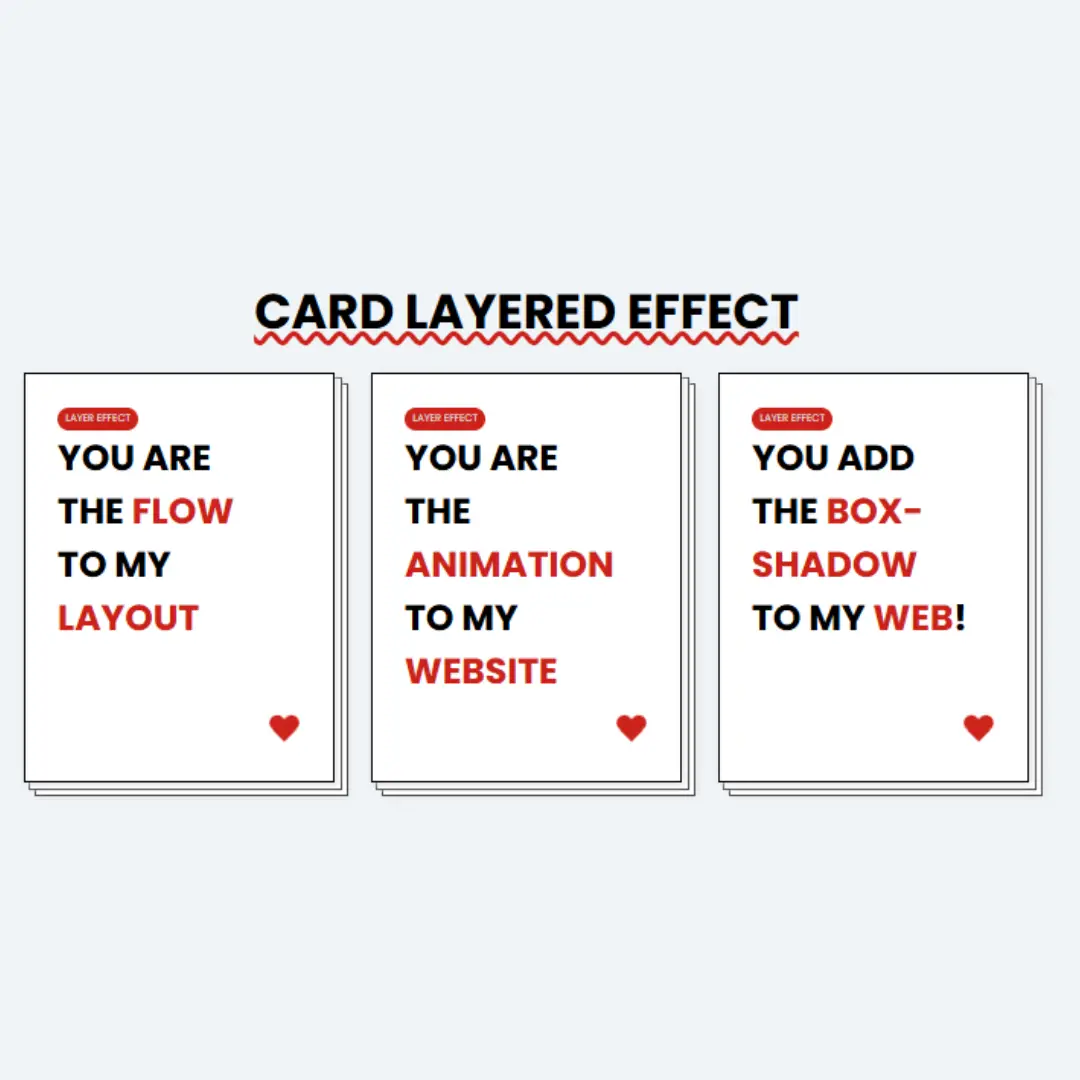 Create Layered Effect Cards using HTML and CSS