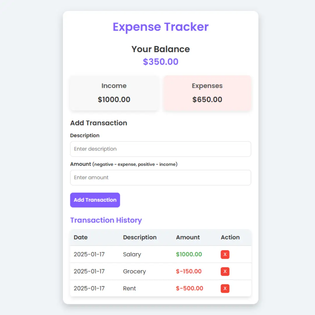 Create Modern Expense Tracker Using HTML, CSS, and JavaScript