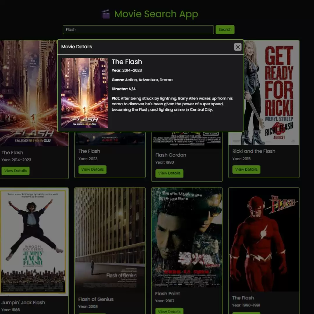 Create Movie Search App using HTML, CSS, and JavaScript