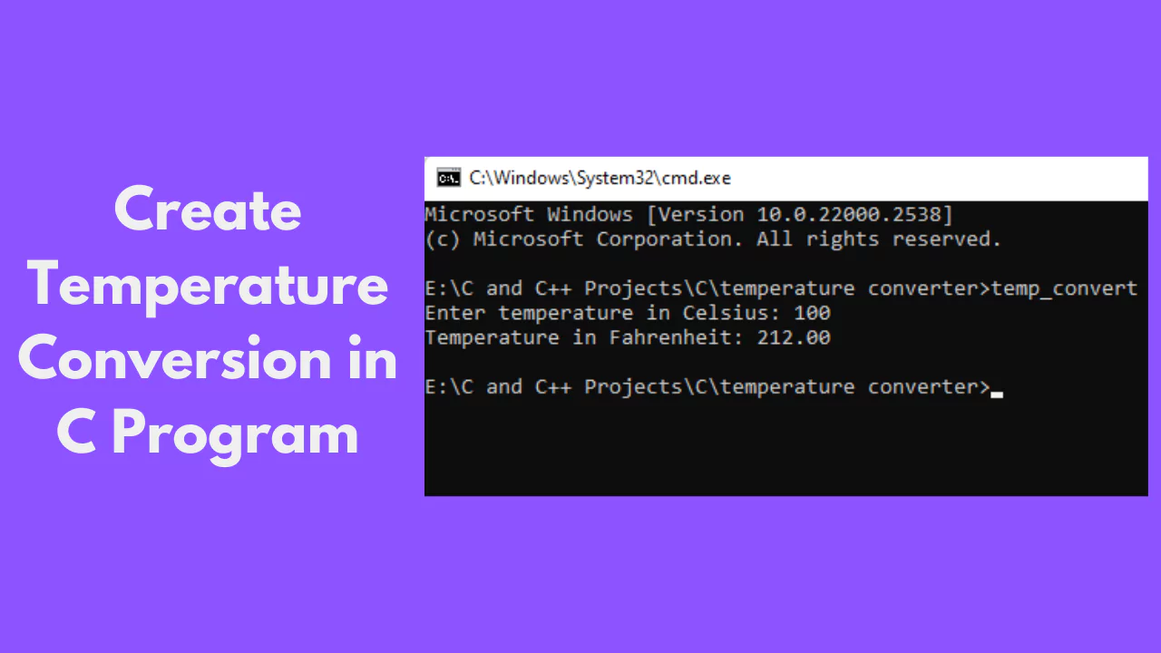 C Language Projects with Source Code - Temperature Converter