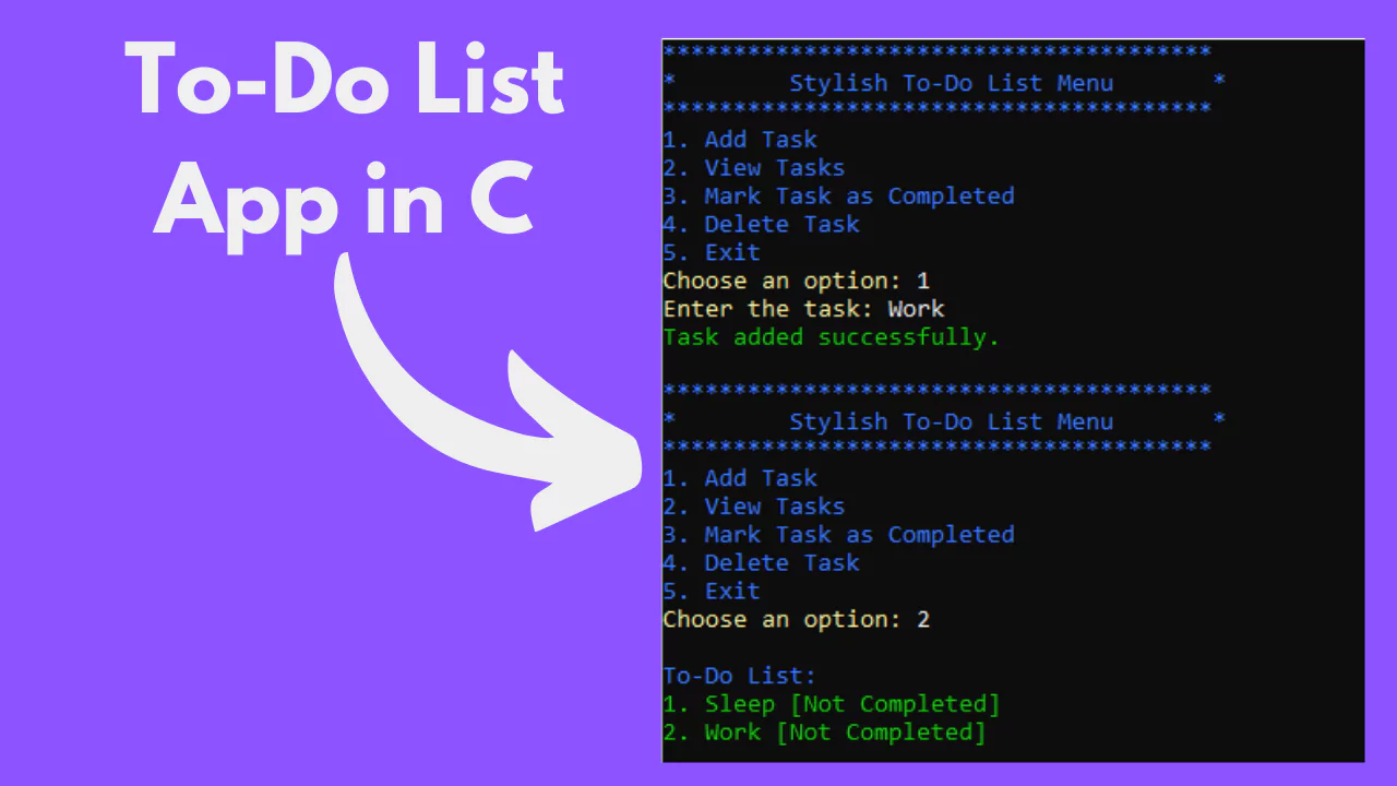 C Language Projects with Source Code - To-Do List App