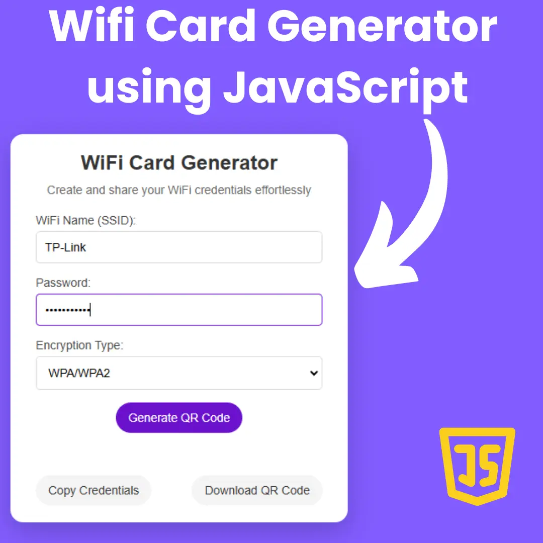 Create WiFi Card Generator Using HTML, CSS, and JavaScript