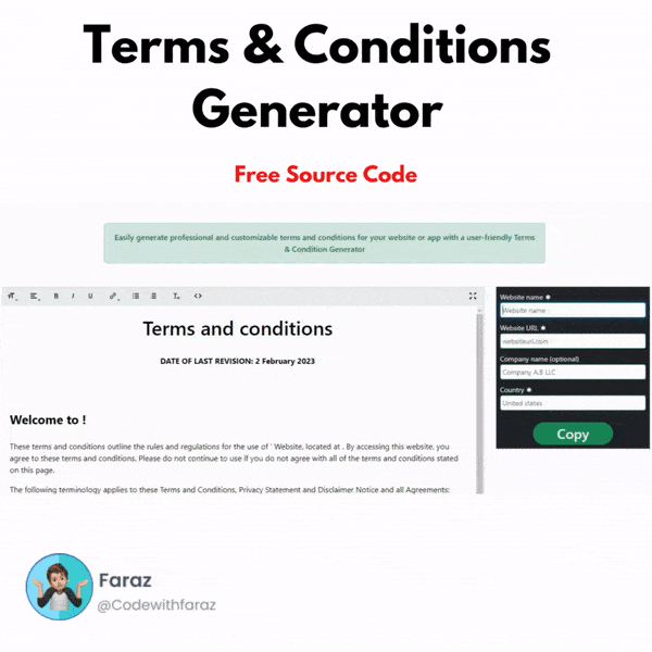 The Ultimate Guide to Building a User-Friendly Terms & Conditions Generator  with HTML, CSS, and JavaScript