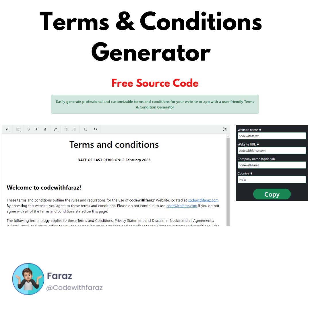 The Ultimate to Building a User-Friendly Terms & Conditions Generator with HTML, CSS, and JavaScript