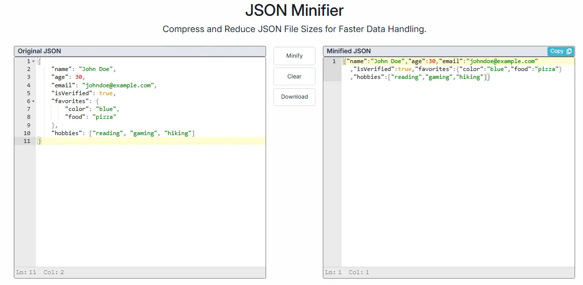 json minifier online tool