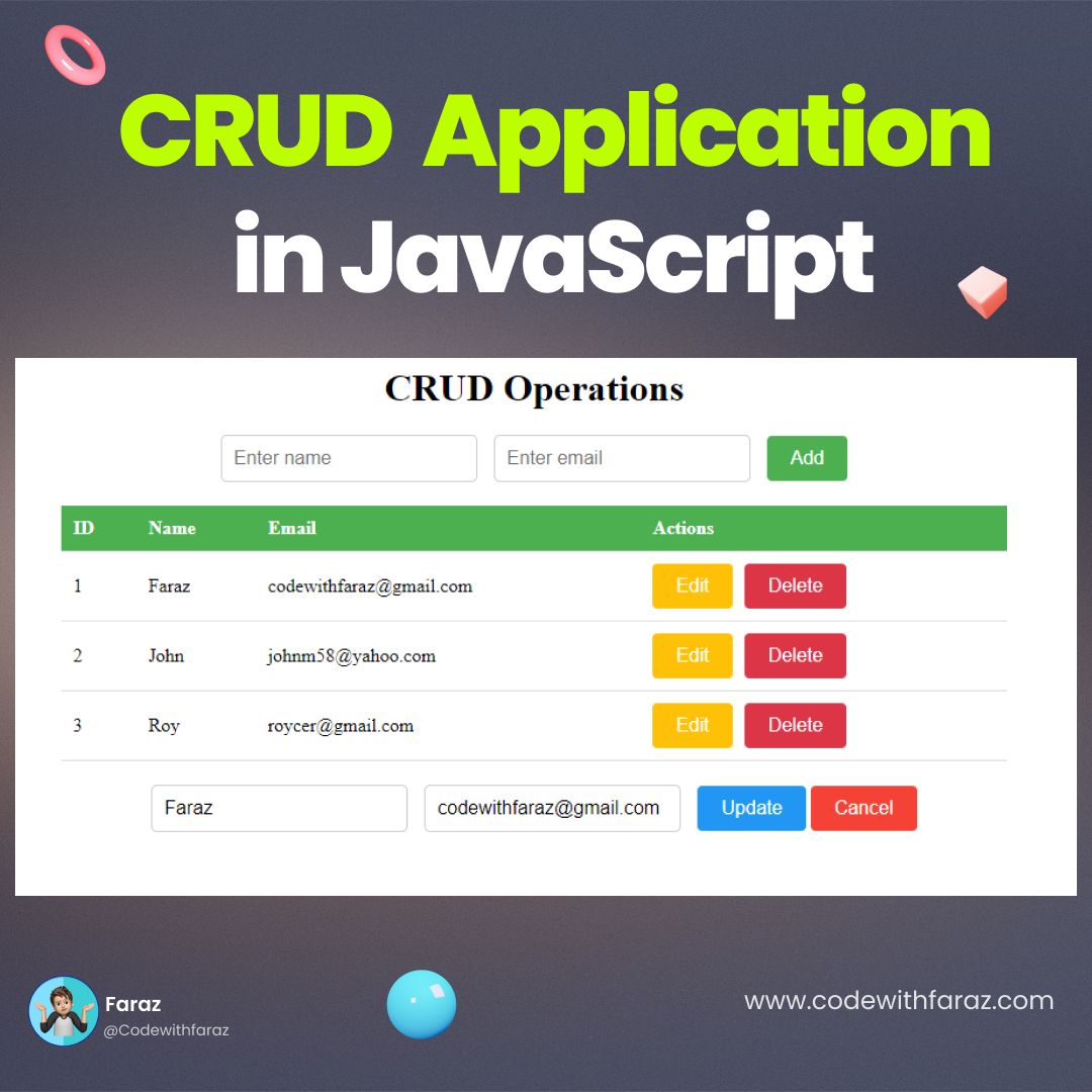 Perform CRUD Operations with Vanilla JavaScript