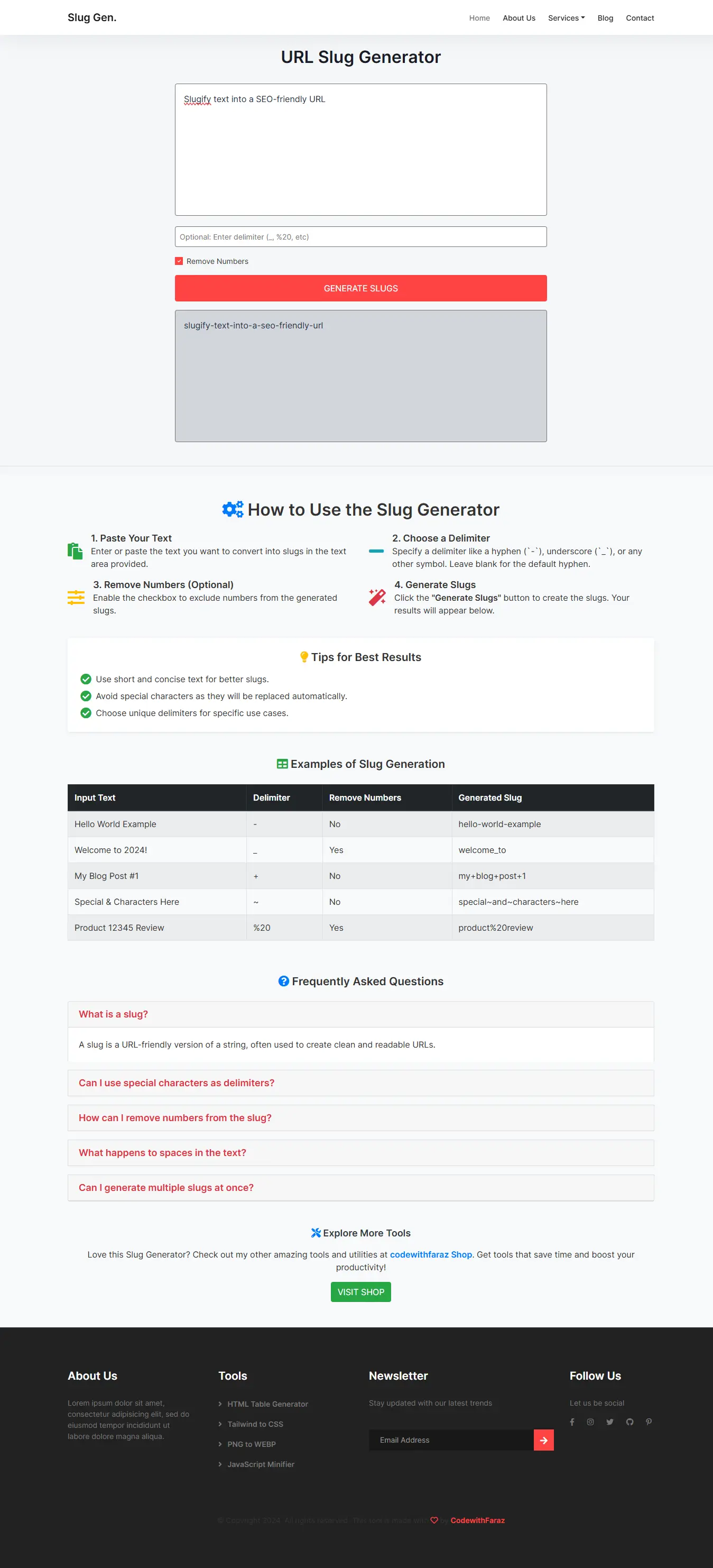 SEO-Friendly Slug Generator Script - JavaScript