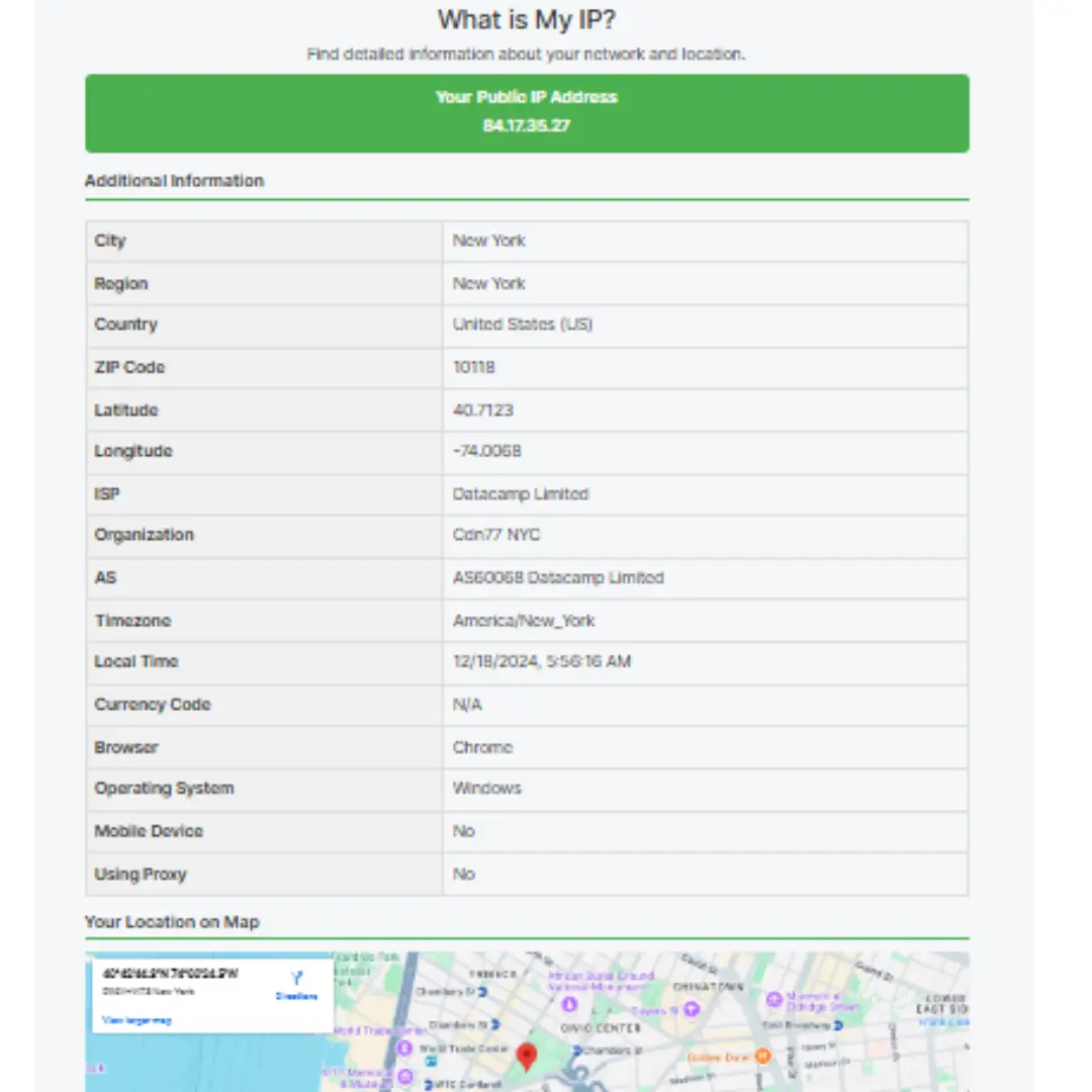 What is My IP Address Tool Script in JavaScript