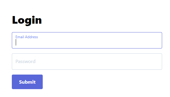 form component - cool text inputs and login