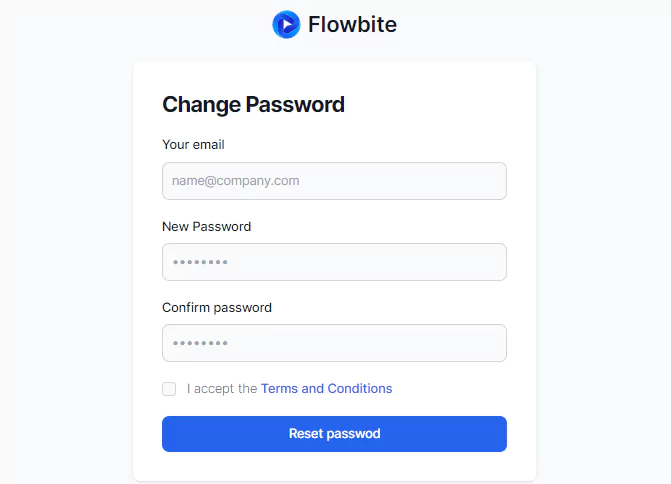 form component - default reset password form