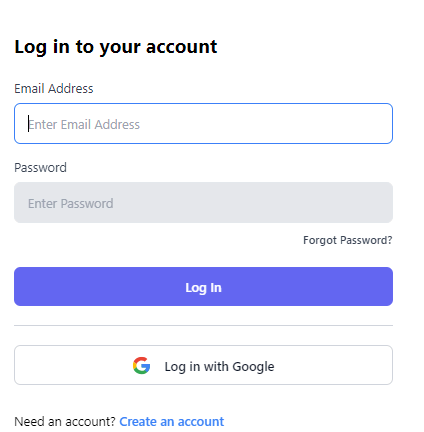 form component - login page