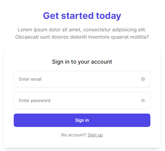 login with highlighted form