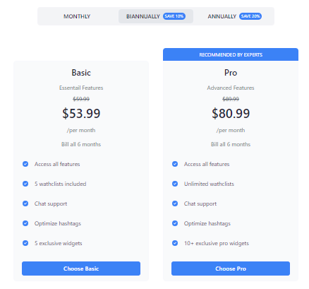 pricing with navigation